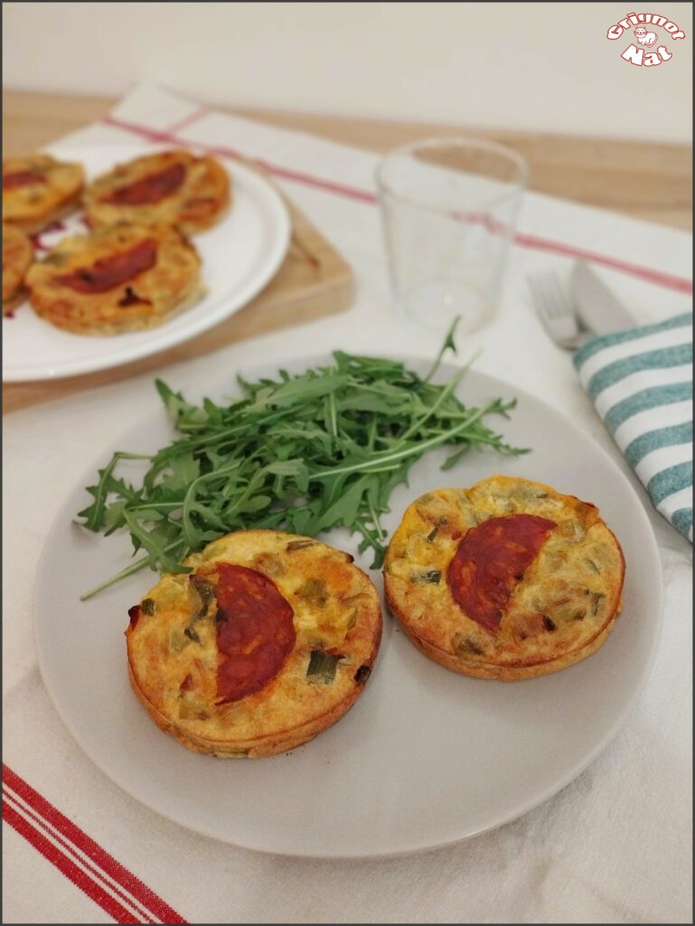 quiches sans pâte poireaux et chorizo (IG Bas)