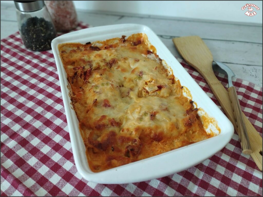 gratin de cabillaud aux poireaux et chorizo 2