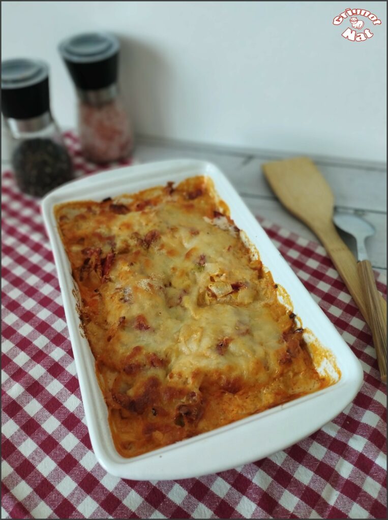 gratin de cabillaud aux poireaux et chorizo