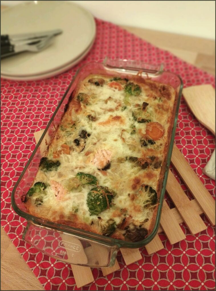 gratin de légumes au saumon