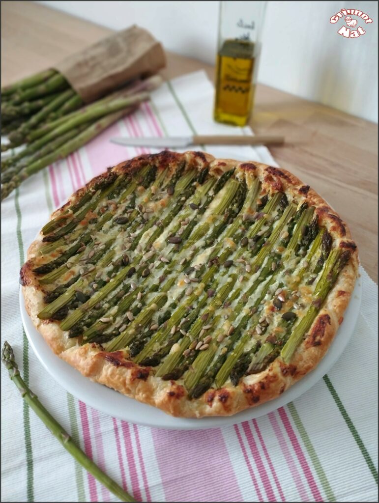 tarte fine aux asperges vertes rôties