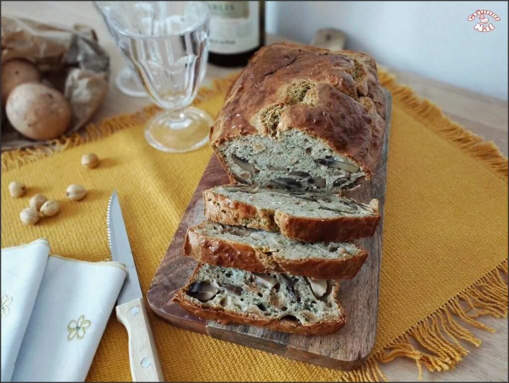 cake aux champignons noisettes et chèvre 2
