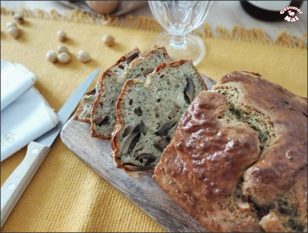cake aux champignons noisettes et chèvre 3