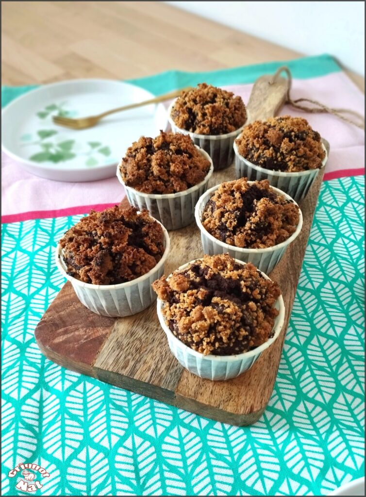 muffins au chocolat et crumble aux noisettes