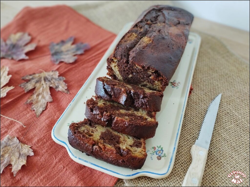 cake marbré banane et chocolat 3