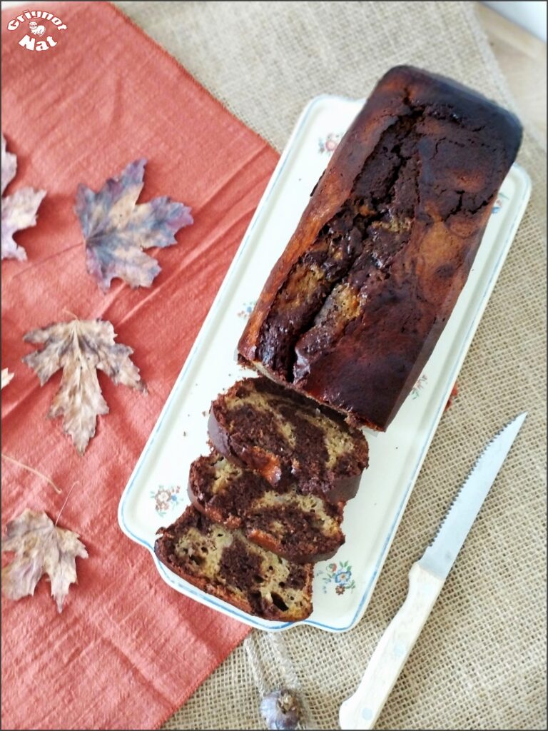 cake marbré banane et chocolat