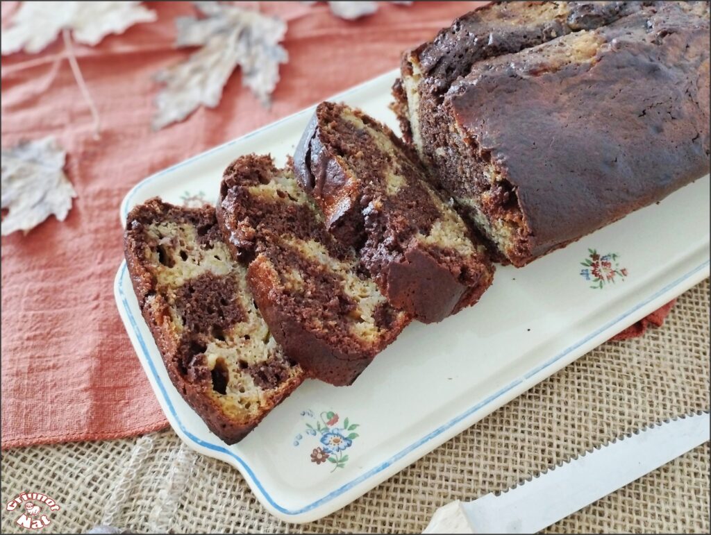 cake marbré banane et chocolat 2