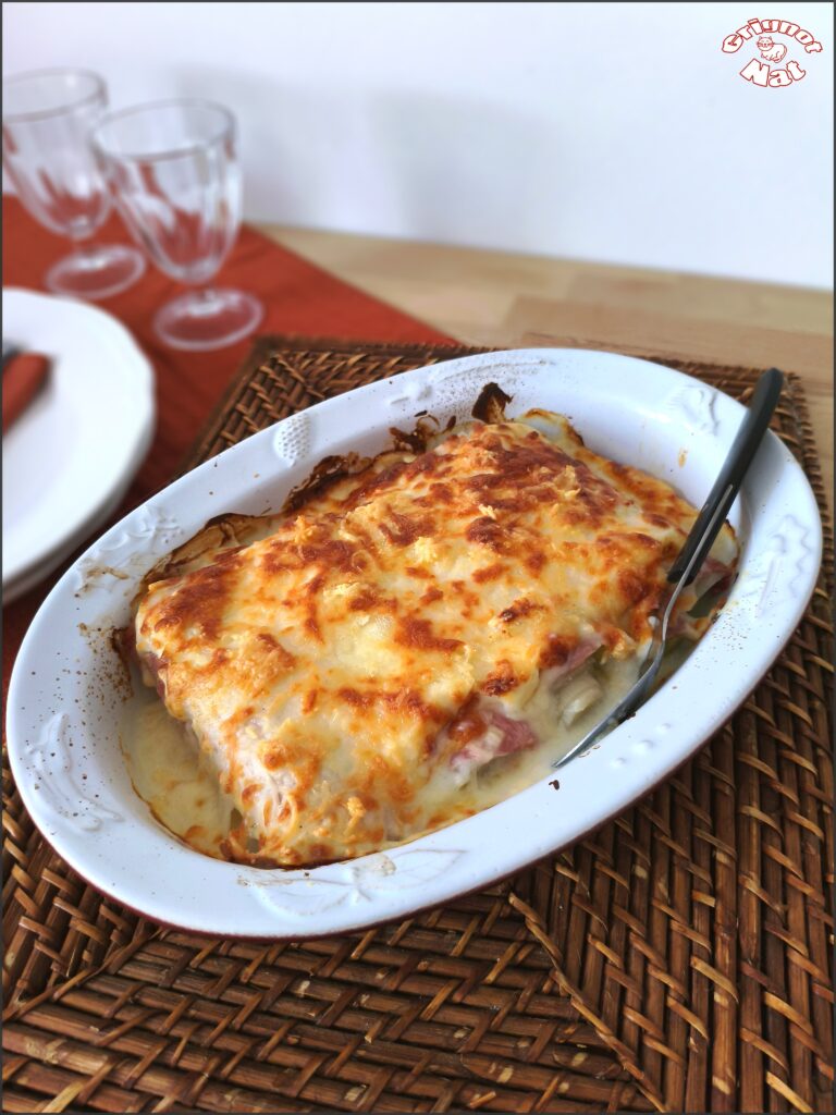 poireaux au jambon et à la béchamel light